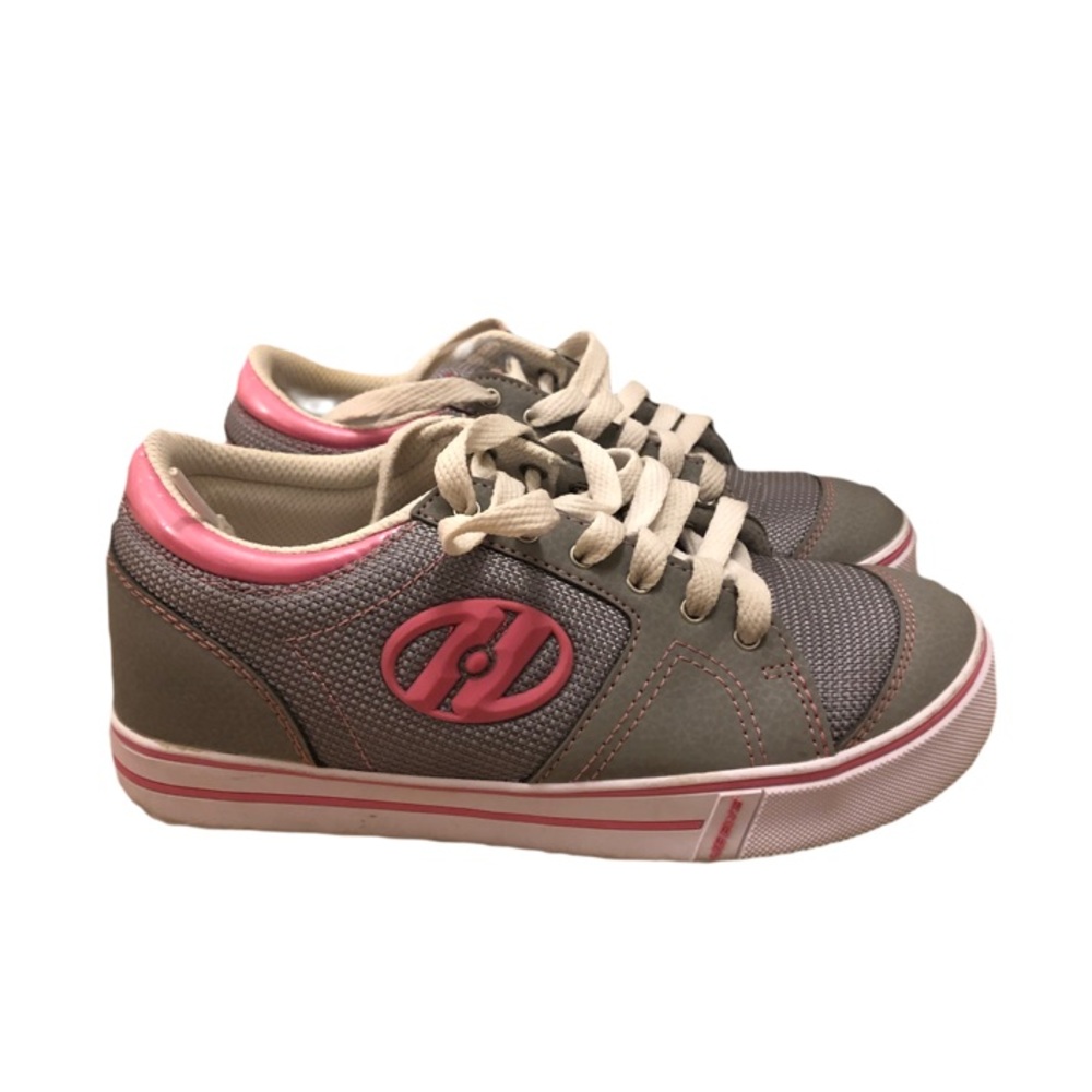 Heelys’ Kids’ Voyager Sneakers, Youth Size 4, Gray and Pink, Unisex